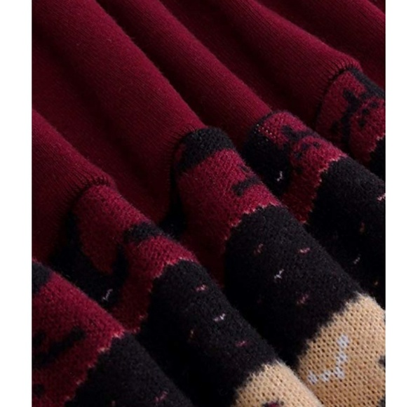 🆕⭐Plus Cozy red wine cowl neck deer tunic top - Picture 7 of 9